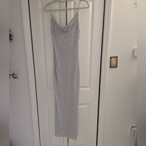 NWT Zara Slip Maxi Dress, black and white, size M